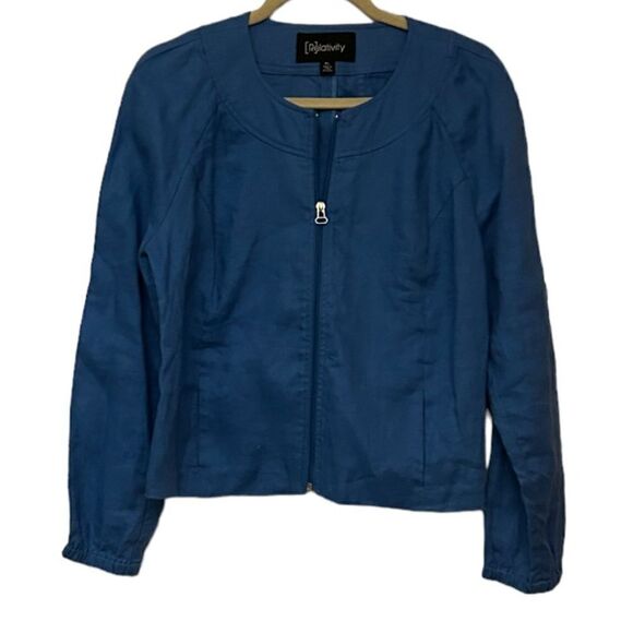 Relativity 100% Linen Blazer Size Large Petite - Picture 1 of 8